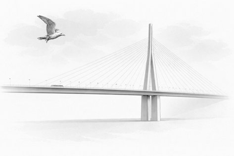 Croquis du viaduc de Millau